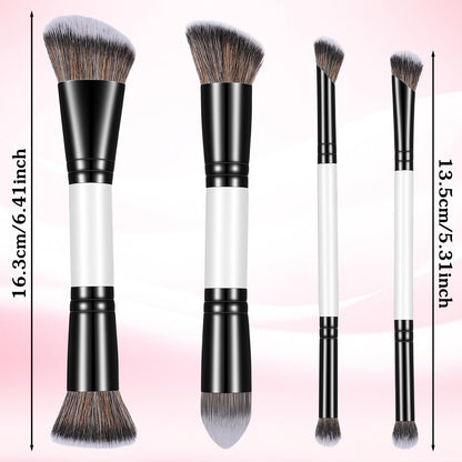 KFHENSOM 4PCS Foundation Contour Conceal Brush Set Dual-Ended Makeup Brushes Set Professional Powder Blush Concealer Eyeshadow Kabuki Foundation Brush Kit for Liquid Loose Powder Cream KFHENSOMRBuy Supplements Australia