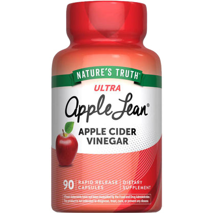 Nature's Truth Ultra AppleLean Apple Cider Vinegar supplement bottle on a white background