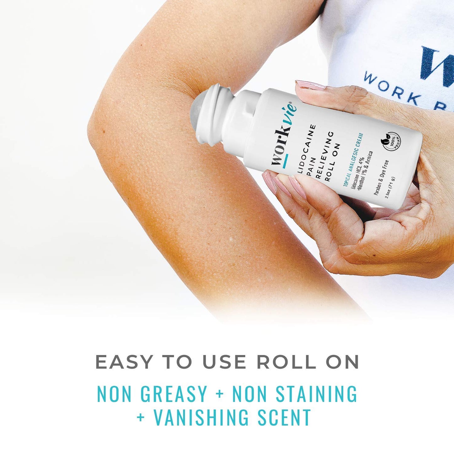 Workvie Lidocaine Roll On Pain Relief Cream 2pk Maximum Strength - Arnica, Menthol, Aloe Vera - Soothing Relief for Muscles and Joints - Sensitive Skin Friendly WorkvieBuy Supplements Australia