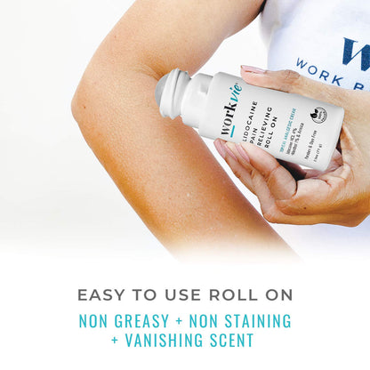 Workvie Lidocaine Roll On Pain Relief Cream 2pk Maximum Strength - Arnica, Menthol, Aloe Vera - Soothing Relief for Muscles and Joints - Sensitive Skin Friendly WorkvieBuy Supplements Australia