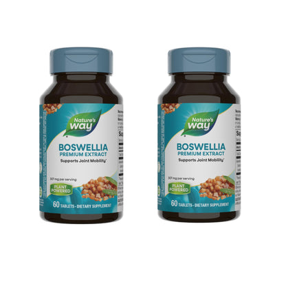 Nature's Way Boswellia Premium Extract, Supports Joint Mobility*, 307 mg Boswellia serrata Extract per Serving, Frankincense Supplement, Gluten Free & Vegan - 60 Tablets (Packaging May Vary) - 2 Pack Nature's WayBuy Supplements Australia