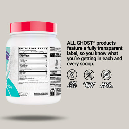 GHOST Clear Whey Isolate Protein Powder, Strawberry Watermelon - 1.57 LB Tub, 25G of Whey Protein - Post Workout Drink for Muscle Gain & Recovery – Sugar Free, Soy Free & Zero Fat, 20 Servings