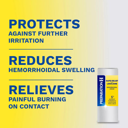 Preparation H Rapid Relief Hemorrhoid Cream with Lidocaine, Numbing Relief for Swelling, Pain, Burning and Itching - 0.75 Oz Tube Preparation HBuy Supplements Australia