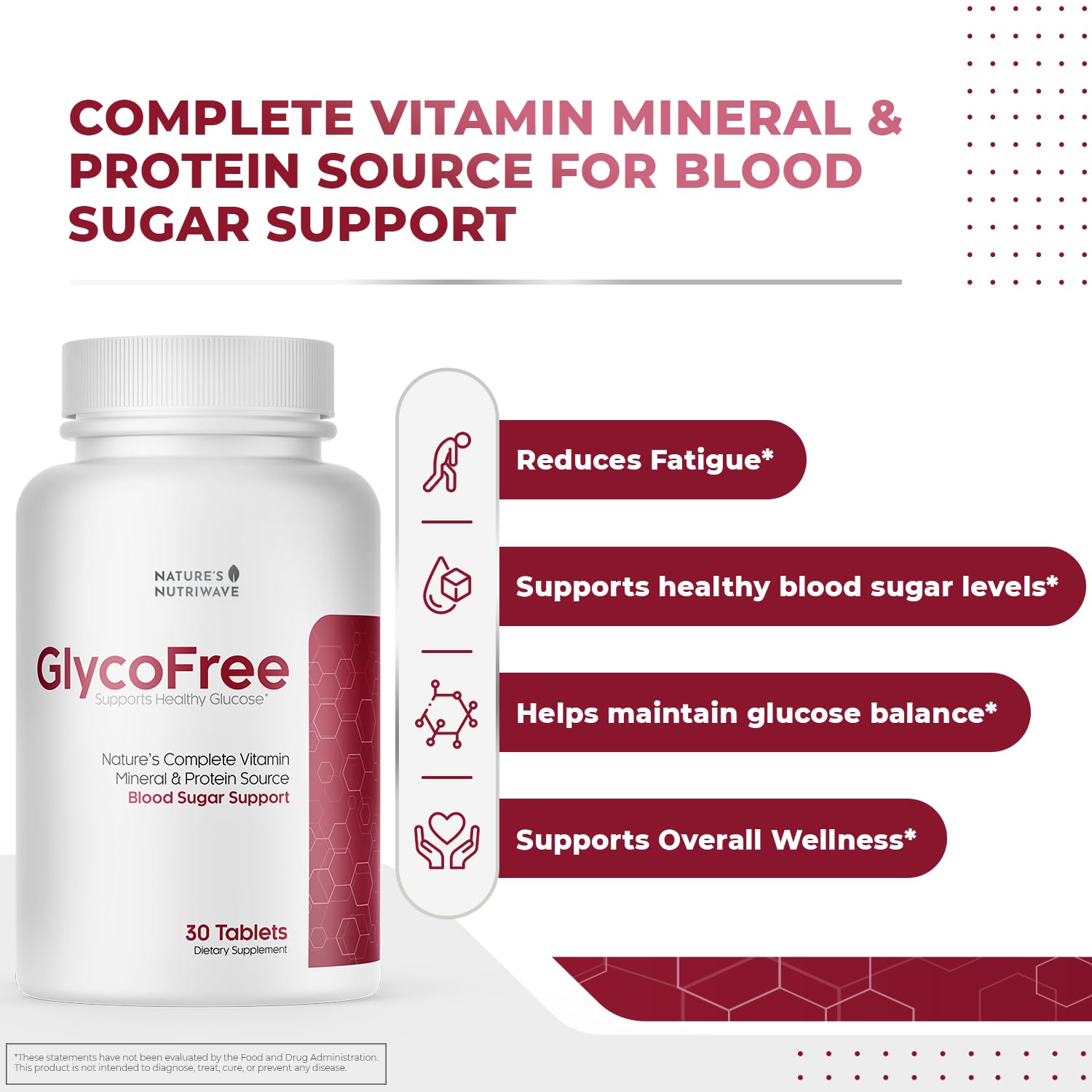 Nature’s NutriWave GLYCOFREE Supplement, Natural Plant-Based Blend with Berberine, Bitter Melon, Cinnamon, Inulin | Non-GMO, Made in USA - 30 Tablets, 3 Month Supply Nature’s NutriWaveBuy Supplements Australia