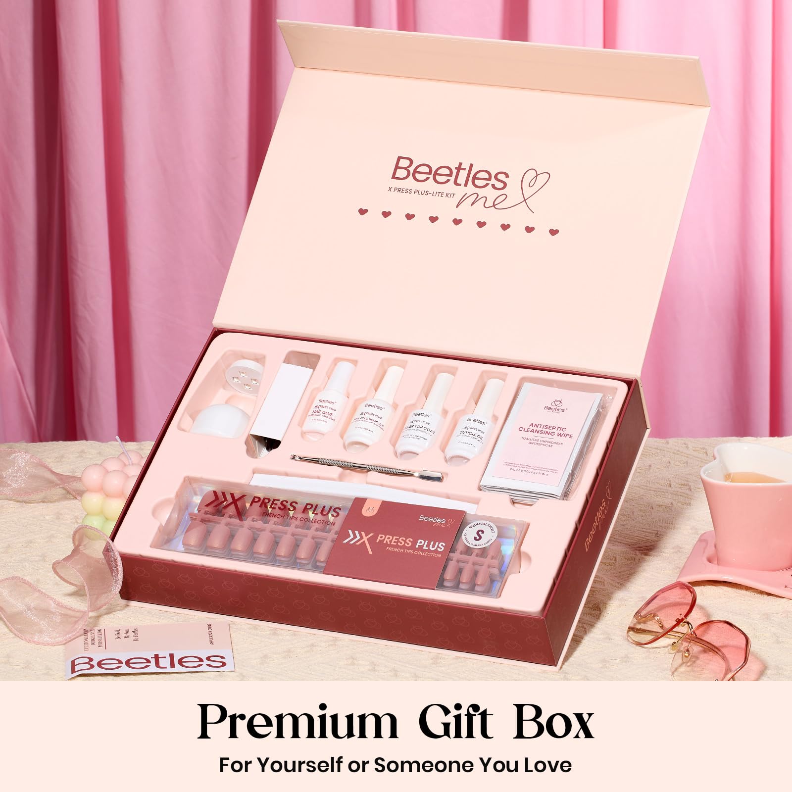 Beetles Cat Eye Nails Kit - Enchanted Aurora | 7 Colors Cat Eye Press On Nails Medium Almond | 224Pcs 16 Sizes All-in-One Kit With Nail Glue,Remover,Builder Top Coat,Nail Lamp Gift beetles Gel PolishBuy Supplements Australia