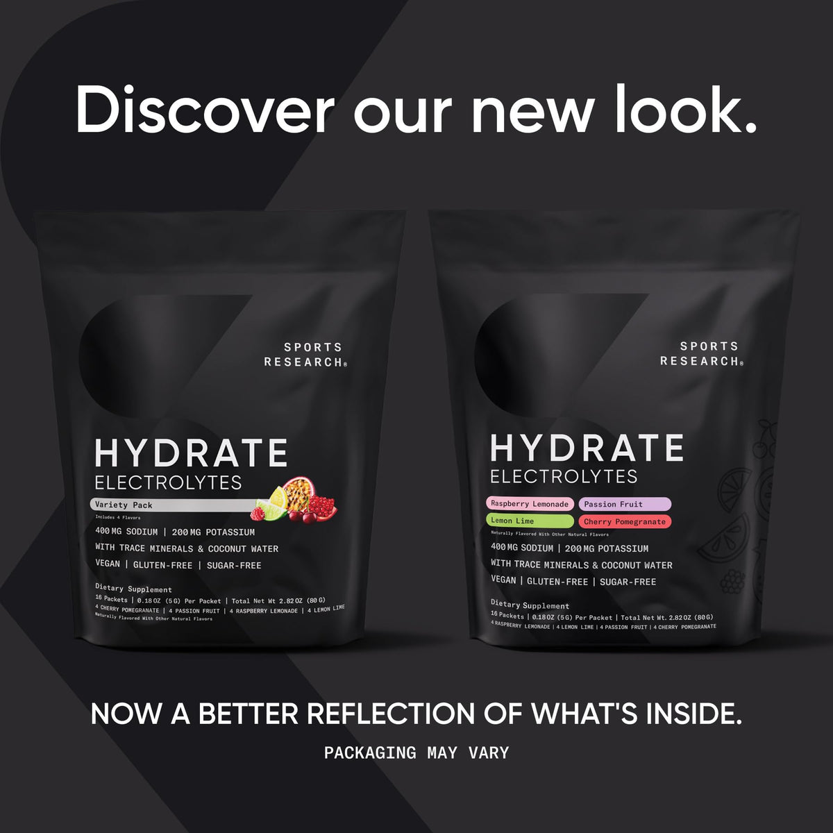 Sports Research® Hydrate Electrolytes Powder Packets - Sugar-Free & Naturally Flavored with Vitamins, Minerals, and Coconut Water - Supports Hydration - 16 Packets - Variety Pack Sports Research buy supplements Au
