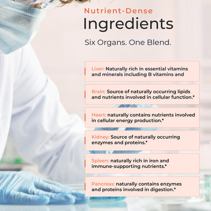 Molecular Fertility Beef Organ Complex - Pasture-Raised, Grass Fed Beef Liver, Brain, Heart, Spleen, Pancreas Blend, Healthy Hormone Balance and Fertility Supplement for Women and Men, 180 Capsules Molecular FertilityBuy Supplements Australia