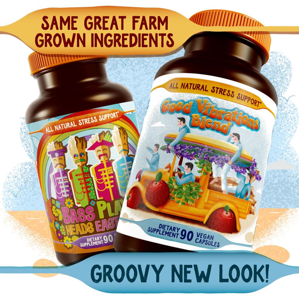 Hippie Farms Stress, Mood, Energy Support - Ashwagandha Root, Lion's Mane & More - Good Vibrations Blend Hippie FarmsBuy Supplements Australia