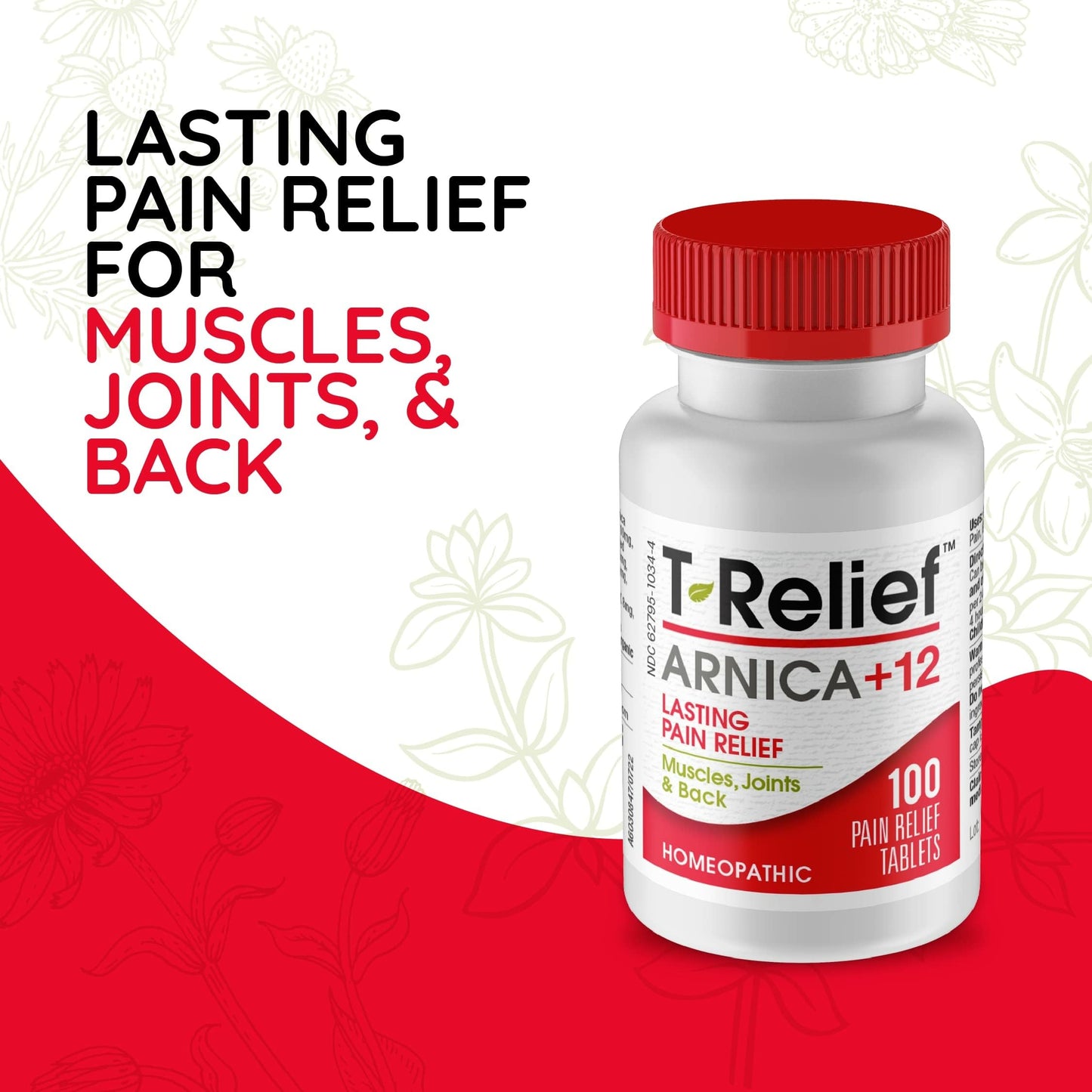 MediNatura T-Relief Pain - Arnica Medication for Naturally Soothing Body Aches - Supports Muscle, Joint & Back Relief - Chewable Tablets - Plant-Based Tablets - Non-Addictive - 100 Count - 2 Pack MediNaturaBuy Supplements Australia