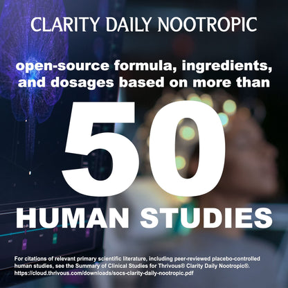 Thrivous Clarity Daily Nootropic – Cognitive Support & Mood Formula with Bacopa (Synapsa®), L-Theanine, Rhodiola Rosea, Vitamin B Complex & Zinc Picolinate – 60 Vegan Capsules ThrivousBuy Supplements Australia