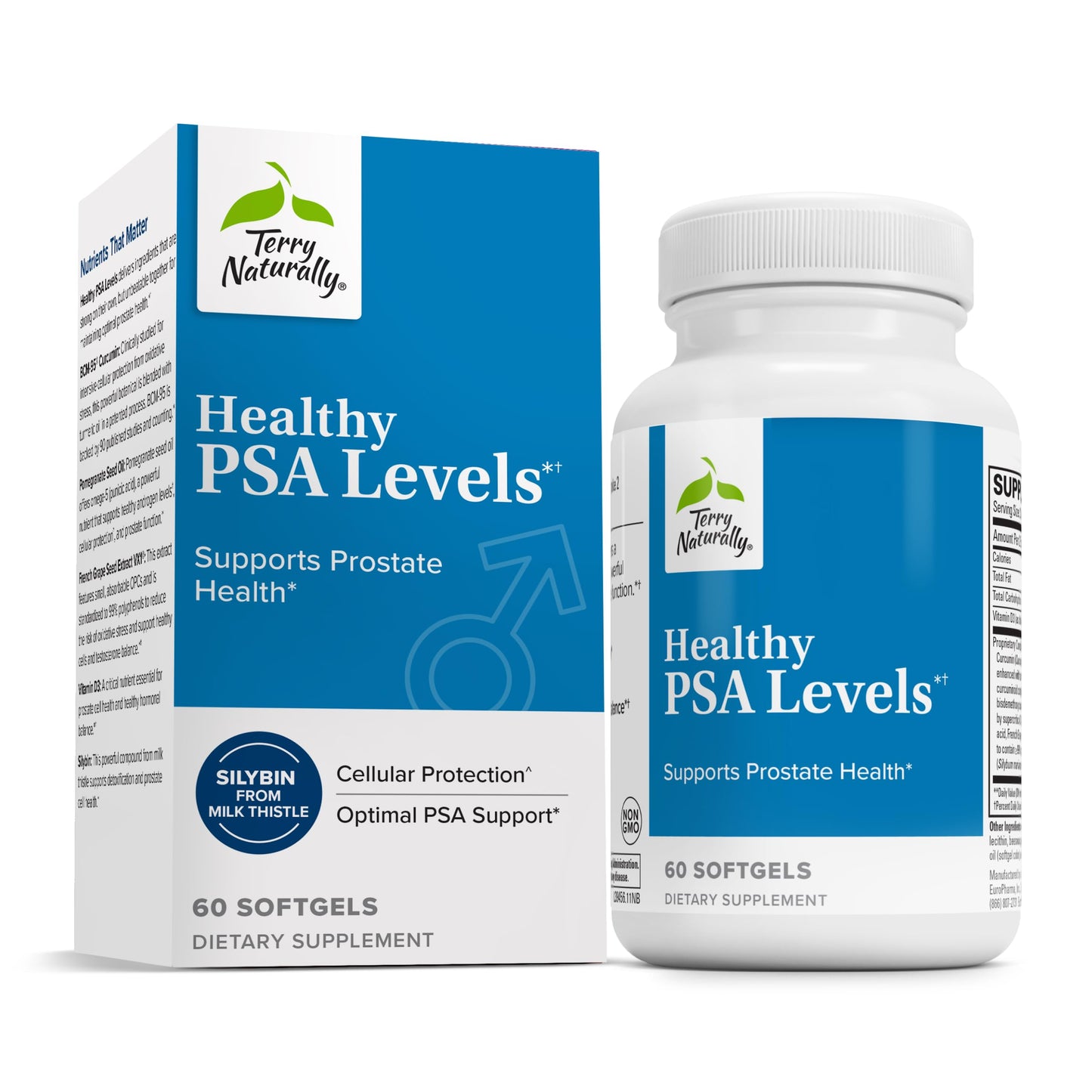 Terry Naturally Healthy PSA Levels - Dietary Supplement for Healthy Prostate & Hormone Balance Support - Herbal Supplement with Curcumin, Turmeric Essential Oil & Grape Seed Extract - 60 Softgels Terry NaturallyBuy Supplements Australia