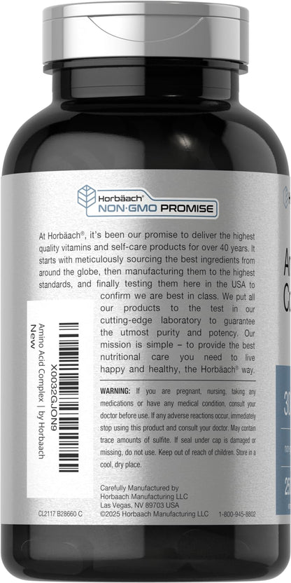 Horbäach Amino Acid Complex 3000mg | 250 Caplets | Non-GMO, Gluten Free Supplement HorbäachBuy Supplements Australia