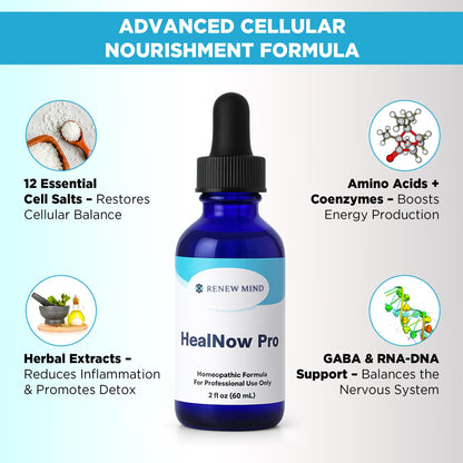 RENEW MIND HealNow Pro Homeopathic Support for Joint Pain, Muscle Aches, Arthritis Pain, and Muscle or Joint Stiffness Professional Grade Formula Promotes Comfort, Mobility & Energy - 2 fl oz RENEW MINDBuy Supplements Australia