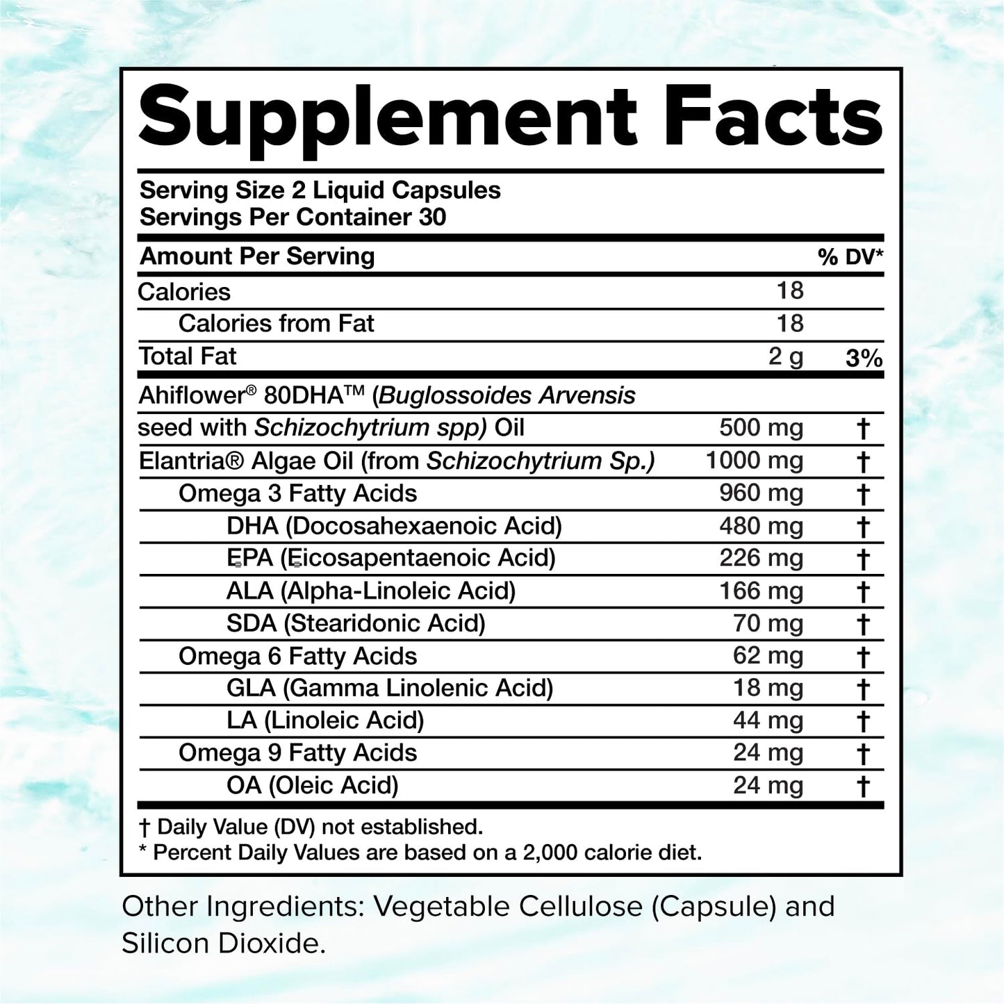 Vegan Omega 3 Supplement- 960mg Omega-3 Fatty Acids, DHA, EPA, SDA, ALA Supplement - Immune Support- 30 Servings, 60 Liquid Capsules ComplementBuy Supplements Australia