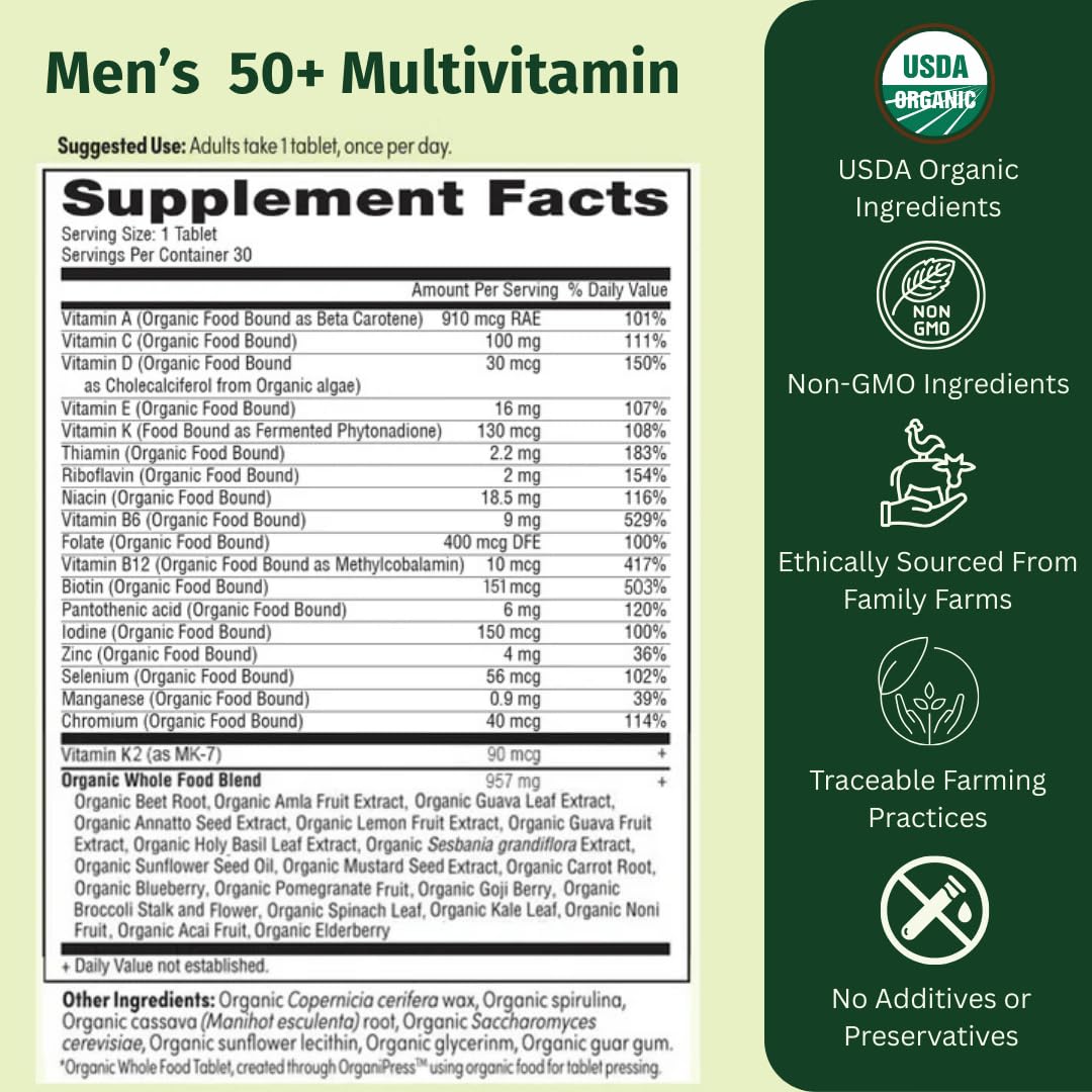 EarthFirst Organic Women's & Men's 50+ Once Daily Multi Bundle,19 Vitamins from Herbs & Superfoods, 30 Count EarthFirst Organic buy supplements Au