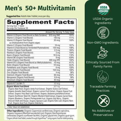 EarthFirst Organic Women's & Men's 50+ Once Daily Multi Bundle,19 Vitamins from Herbs & Superfoods, 30 Count EarthFirst Organic buy supplements Au