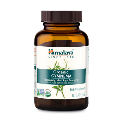Himalaya Organic Gymnema Sylvestre – Herbal Glucose Metabolism Support - USDA Organic, Non-GMO, Vegan, Gluten Free, Additive Free, 700 mg, 60 Caplets