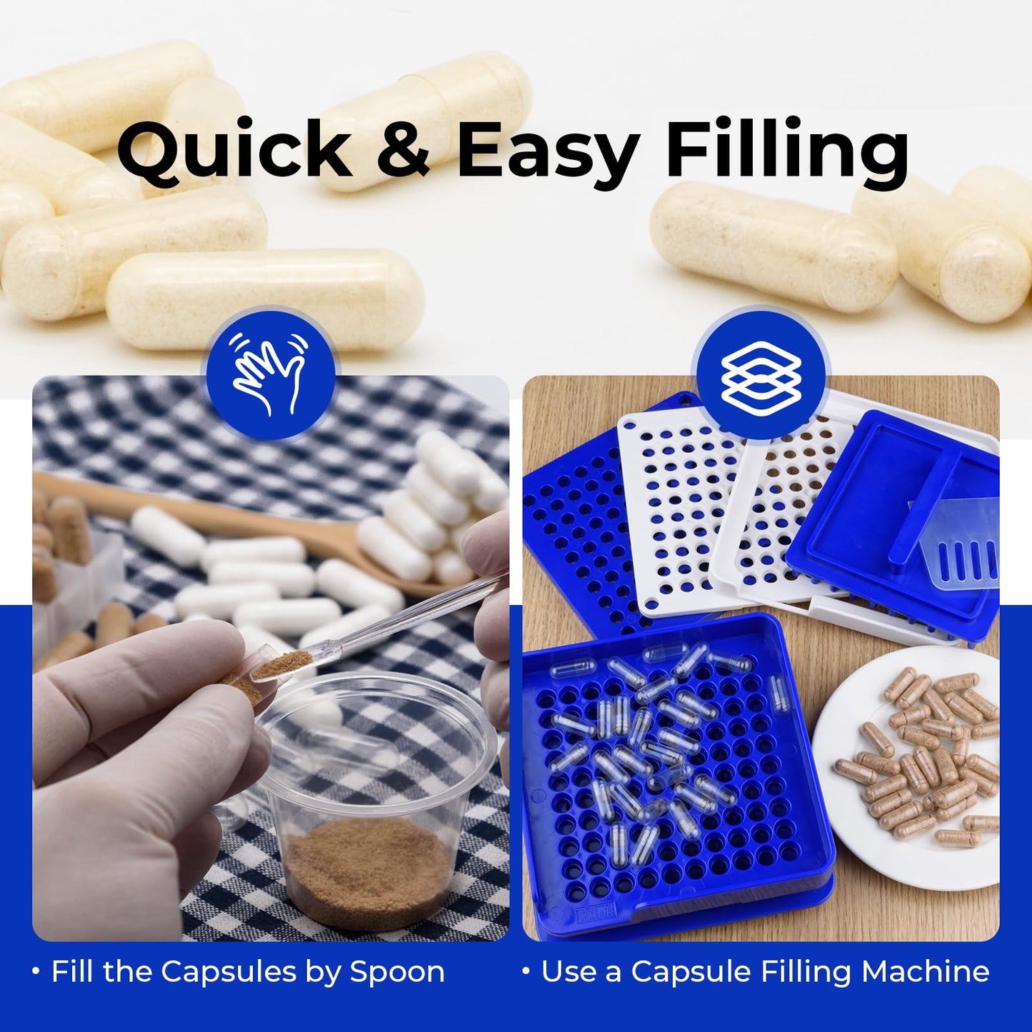 ATLEMISME Empty Vegan Capsules Size 3 - Vegan Capsules DIY Vegetable Capsule Filling - Veggie Caps with 2 Micro Lab Spoons for Capsule Filling ATLEMISMEBuy Supplements Australia