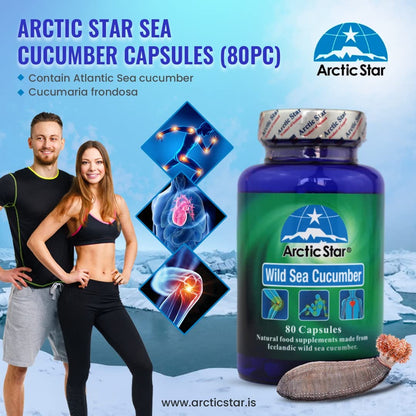 Arctic Star - Sea Cucumber Capsules - Natural Pure Iceland Atlantic Wild Caught Sea Cucumber Extract Supplement Pills - Joint Health t & Immune Health 400mg 80 Capsules/Bottle –北极星海参胶囊 Arctic StarBuy Supplements Australia
