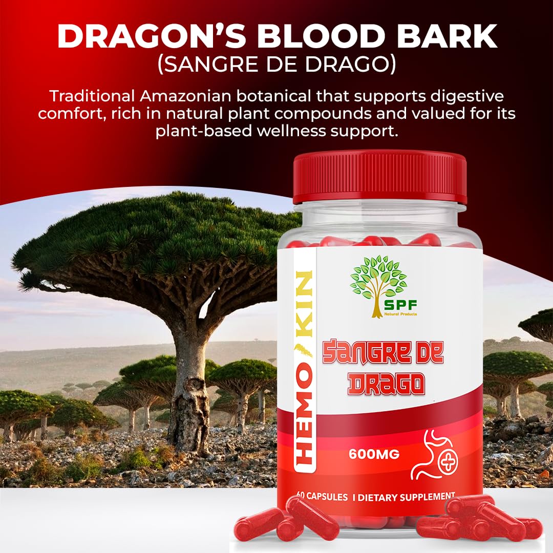 SPF Natural Products HEMOKIN with Sangre de Drago – Hemorrhoid and Fissure Relief Supplement, Helps with Itching, Swelling, Pain Relief (60 Caps) (1) SPF Natural ProductsBuy Supplements Australia