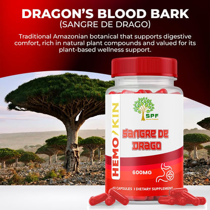 SPF Natural Products HEMOKIN with Sangre de Drago – Hemorrhoid and Fissure Relief Supplement, Helps with Itching, Swelling, Pain Relief (60 Caps) (1) SPF Natural ProductsBuy Supplements Australia