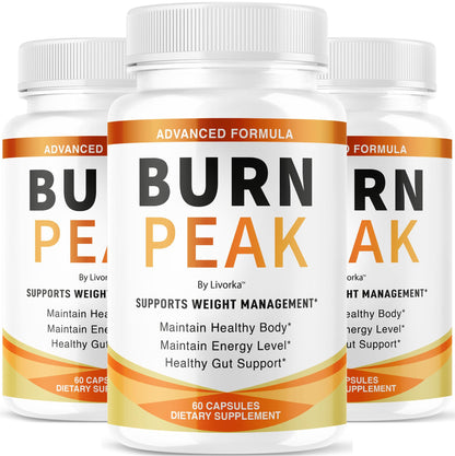 (3 Pack) Burn Peak Capsules - Official BurnPeak Weight Pills Advanced Premium Support, All Natural Burn Peak Pink Salt Trick Supplement for Overall Health & Wellness Reviews, 180 Capsules for 3 Months LIVORKABuy Supplements Australia