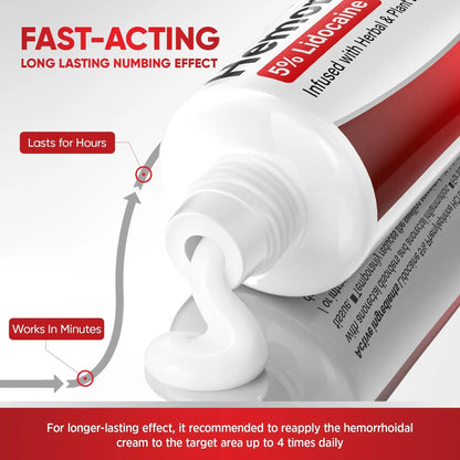 Treatonic Hemorrhoid Treatment Cream: 5% Lidocaine Hemorrhoid Cream for Numbing Relief of Pain, Burning, Itching, Discomfort, & Swelling - Fissure & Hemorrhoids - 1.76 oz TreatonicBuy Supplements Australia