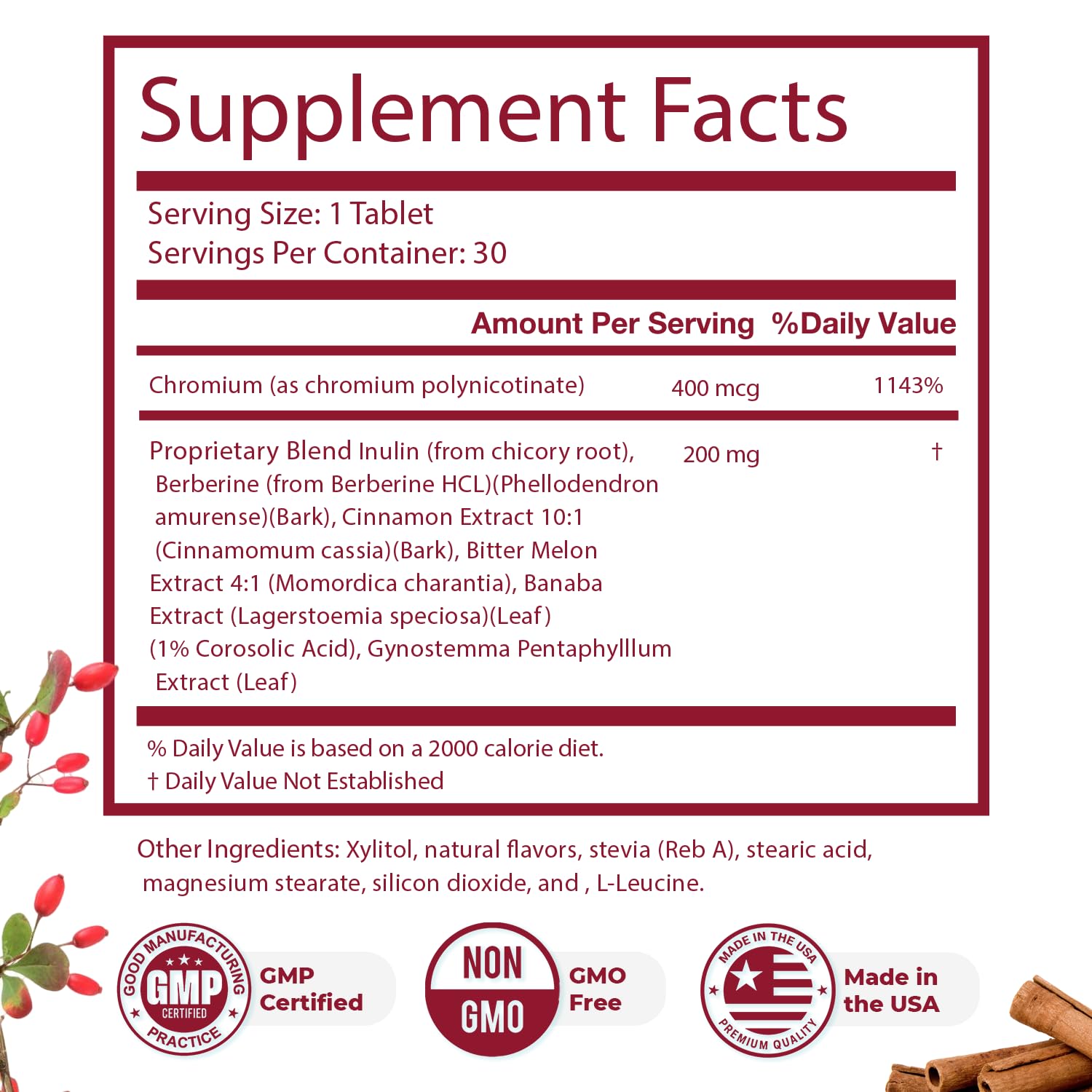 Nature’s NutriWave GLYCOFREE Supplement, Natural Plant-Based Blend with Berberine, Bitter Melon, Cinnamon, Inulin | Non-GMO, Made in USA - 30 Tablets, 3 Month Supply Nature’s NutriWaveBuy Supplements Australia