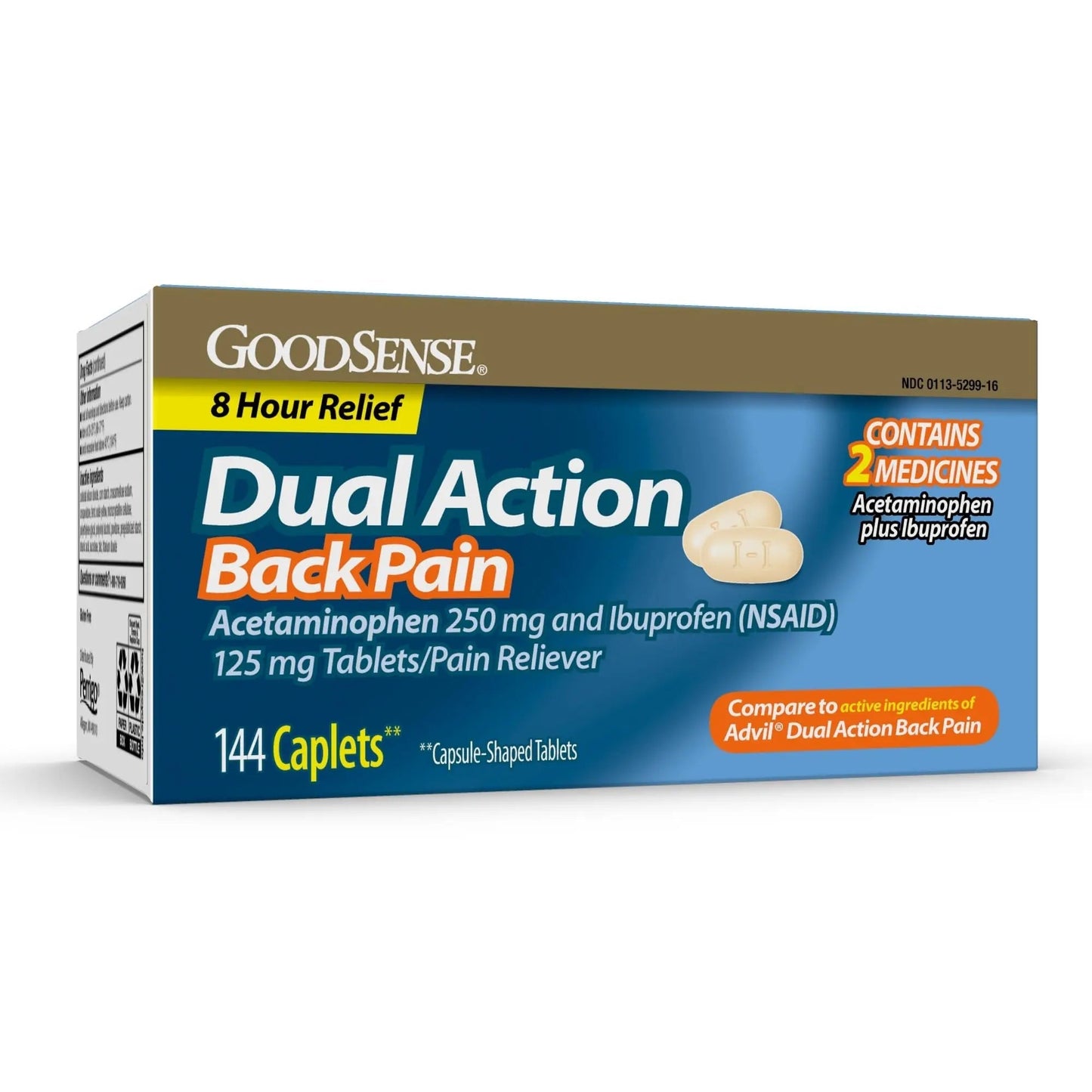 GoodSense Dual Action Acetaminophen and Ibuprofen (NSAID) Tablets, 250 mg/125 mg, Back Pain, 144 Count GoodSenseBuy Supplements Australia