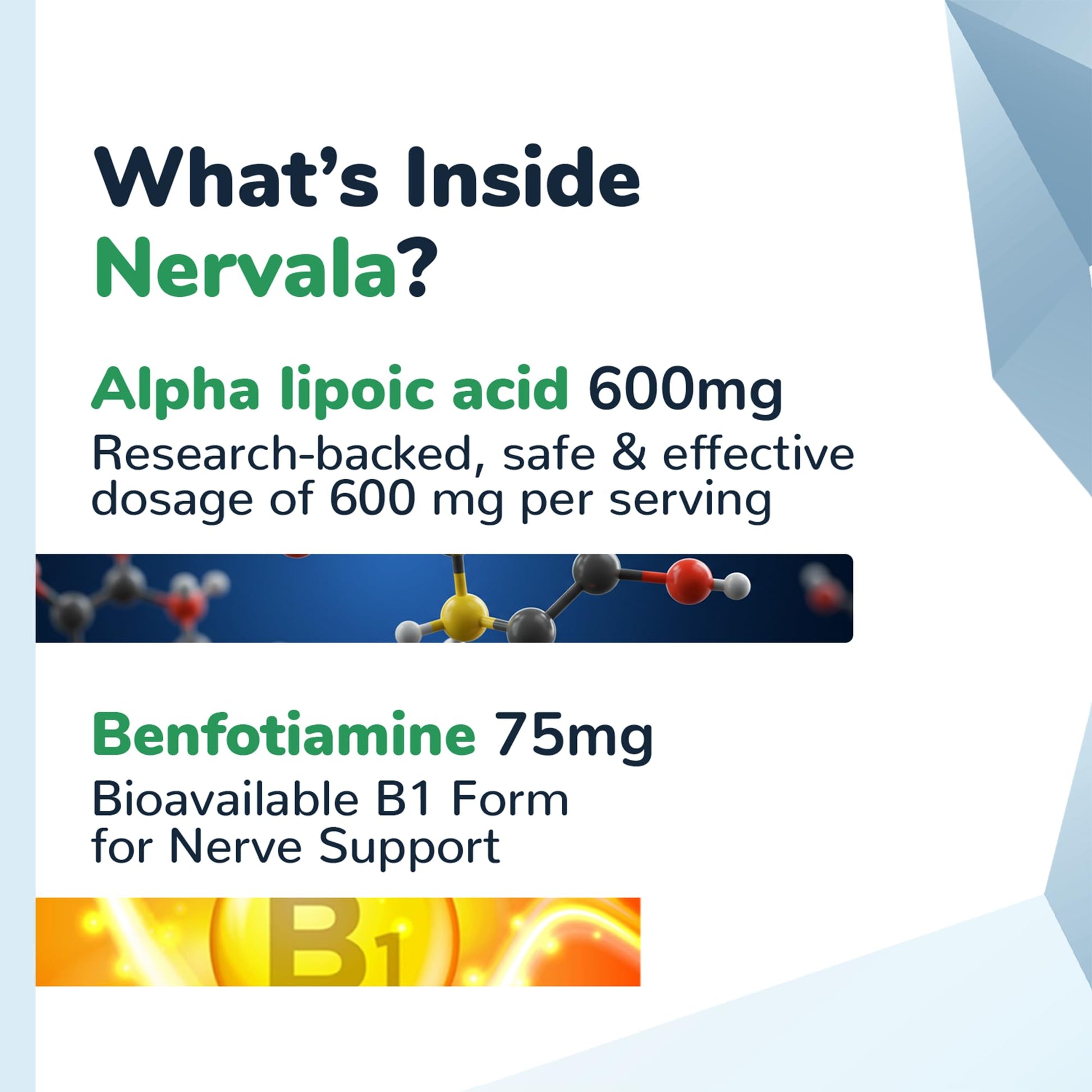 Nervala - Alpha Lipoic Acid 600mg - ALA Supplement Antioxidant for Nerve, Energy & Circulation Support- Extra Strength with Benfotiamine - Made in USA, Lab Tested - 30 Capsules, 1 Month Supply Barton NutritionBuy Supplements Australia