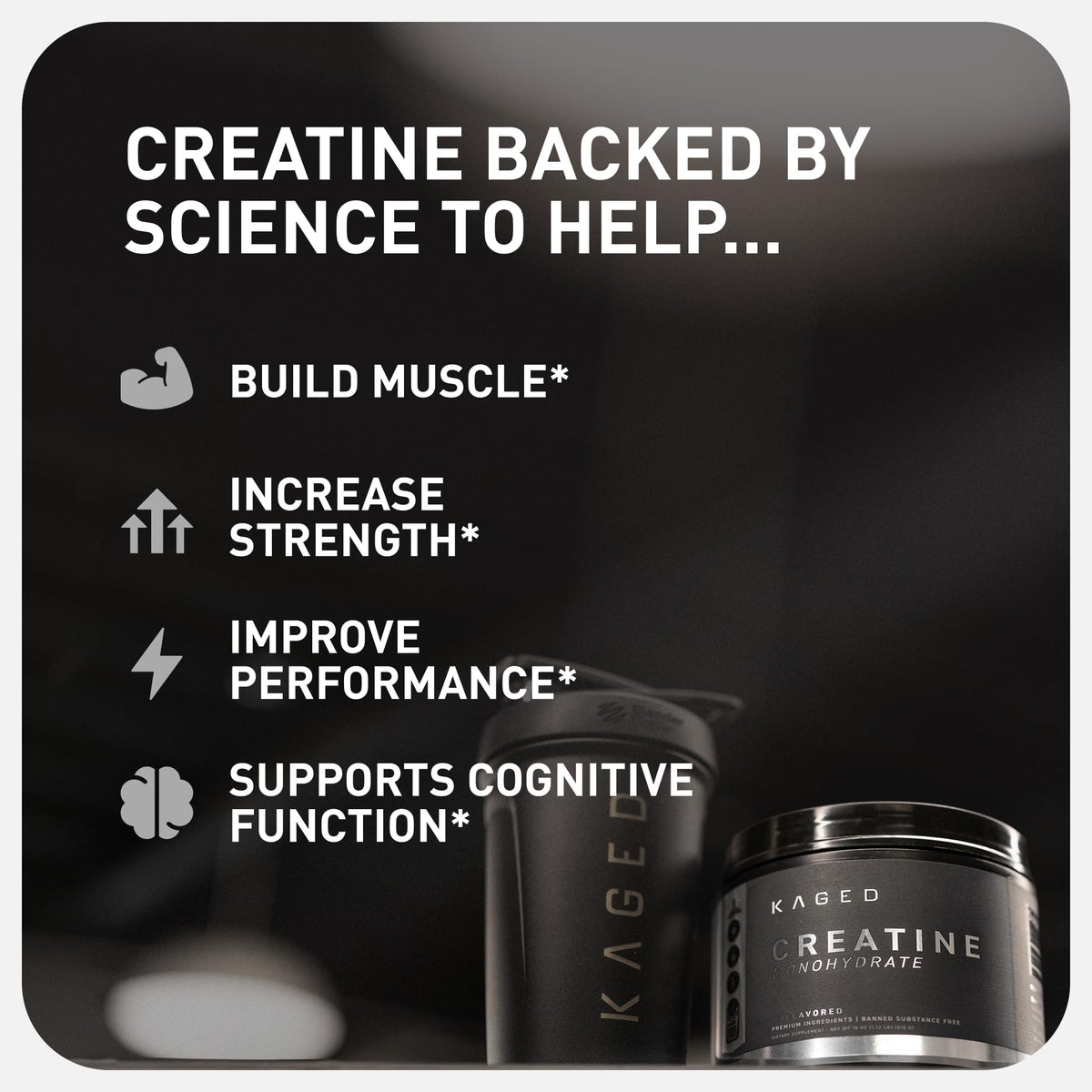Kaged Creatine Monohydrate Micronized Powder | Unflavored | Muscle Building & Recovery | 5000 mg Per Serving | Vegan, Gluten Free, Easily Digestible