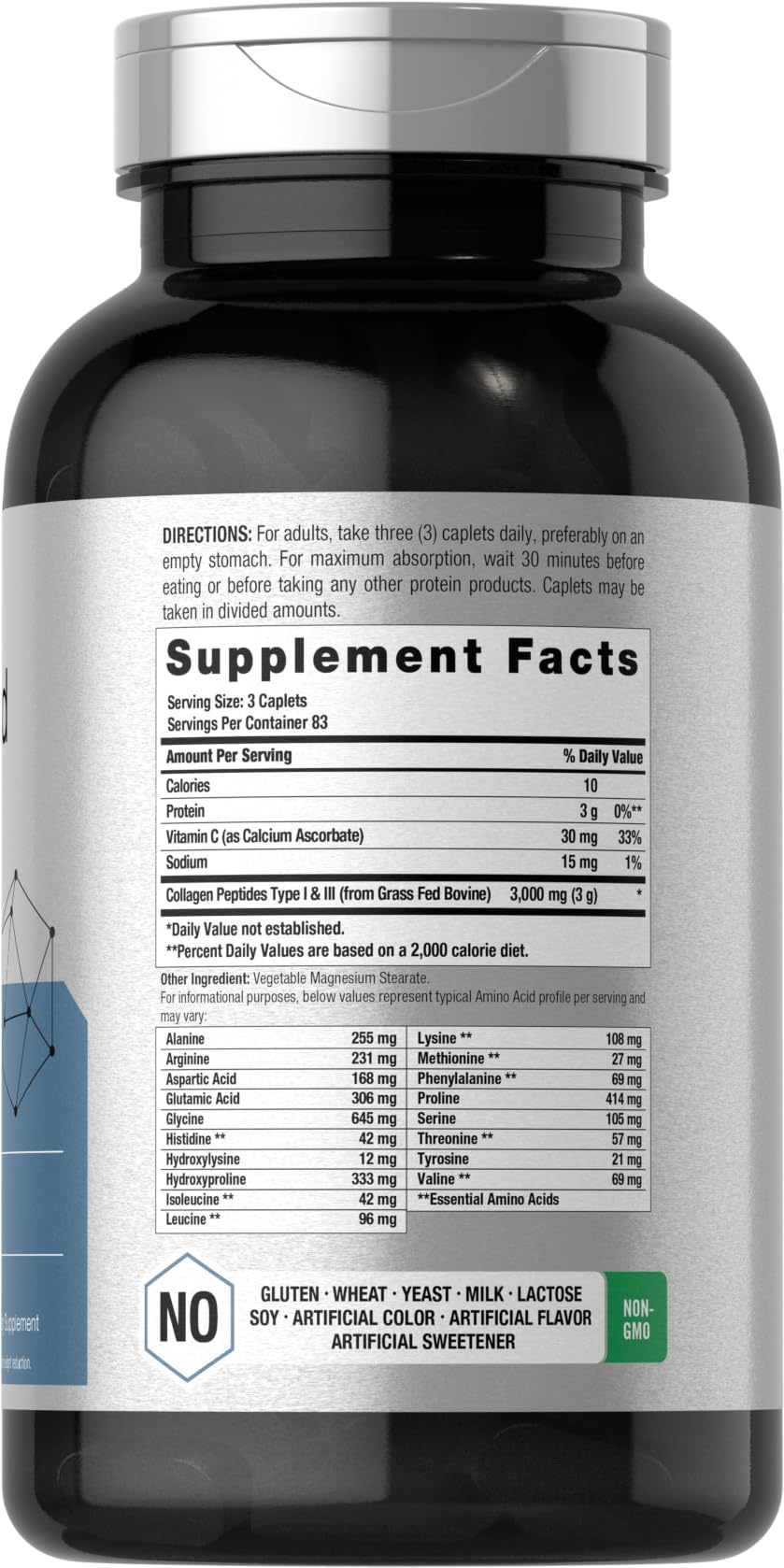 Horbäach Amino Acid Complex 3000mg | 250 Caplets | Non-GMO, Gluten Free Supplement HorbäachBuy Supplements Australia