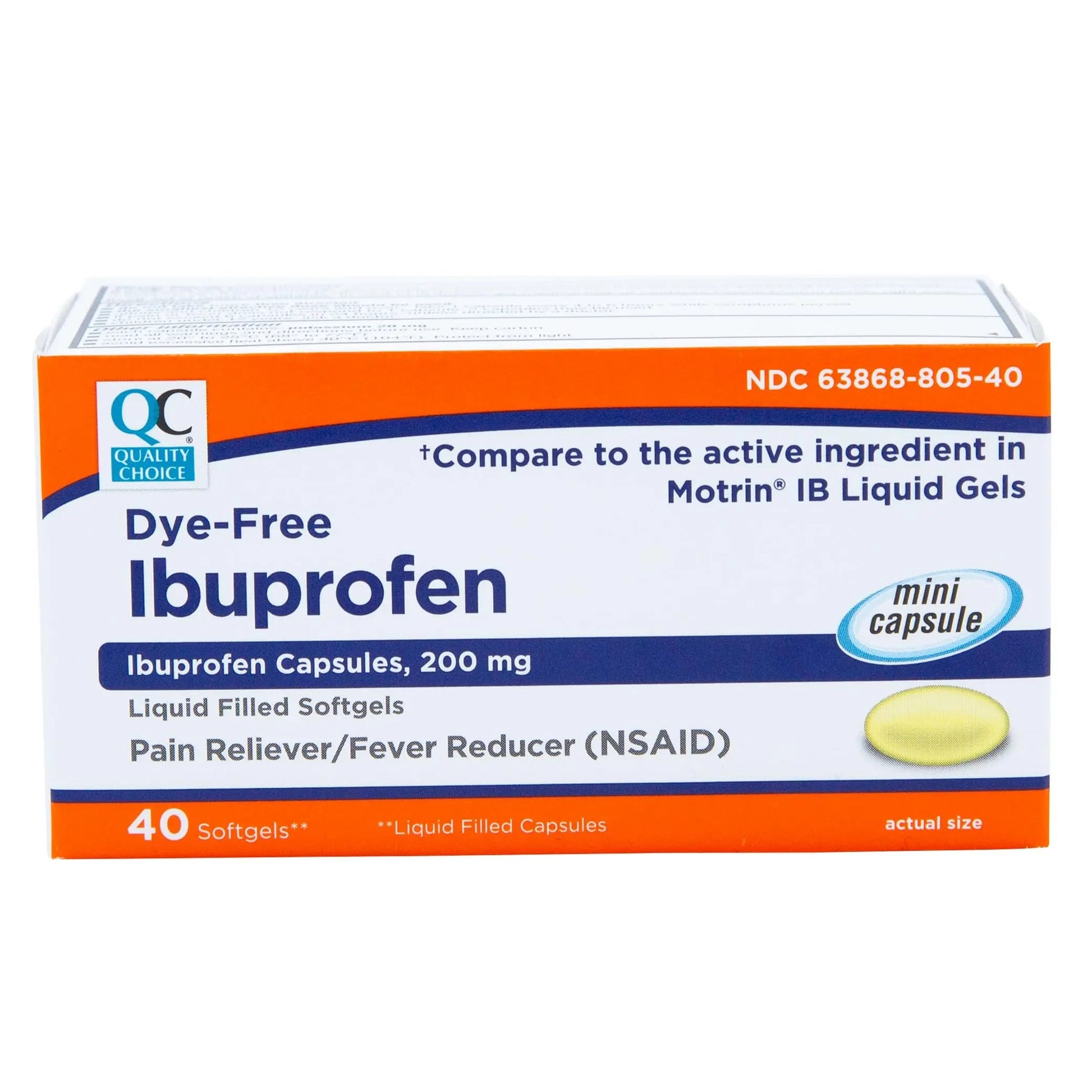 Quality Choice Ibuprofen 200 mg Liquid Gels 40 Count Easy to Swallow Pain Reliever and Fever Reducer for Headache Toothache Backache Menstrual Cramps Muscle Aches Minor and Pain Quality ChoiceBuy Supplements Australia