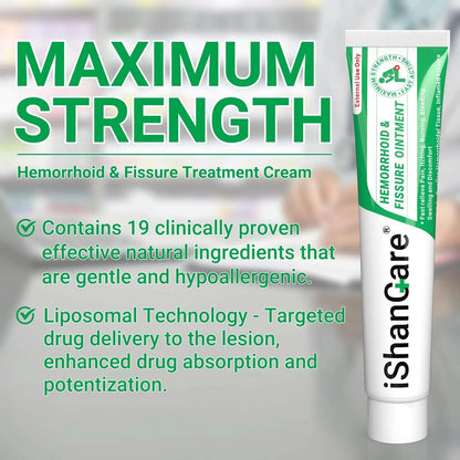 ishancare Hemorrhoid Cream, Hemorrhoid & Fissure Treatment Ointment Extra Strength, Relief Anal Pain, Itching, Bleeding, Swelling, Discomfort, Natural Herbs Fast Acting Ingredients, Contains Vitamin E ishancareBuy Supplements Australia
