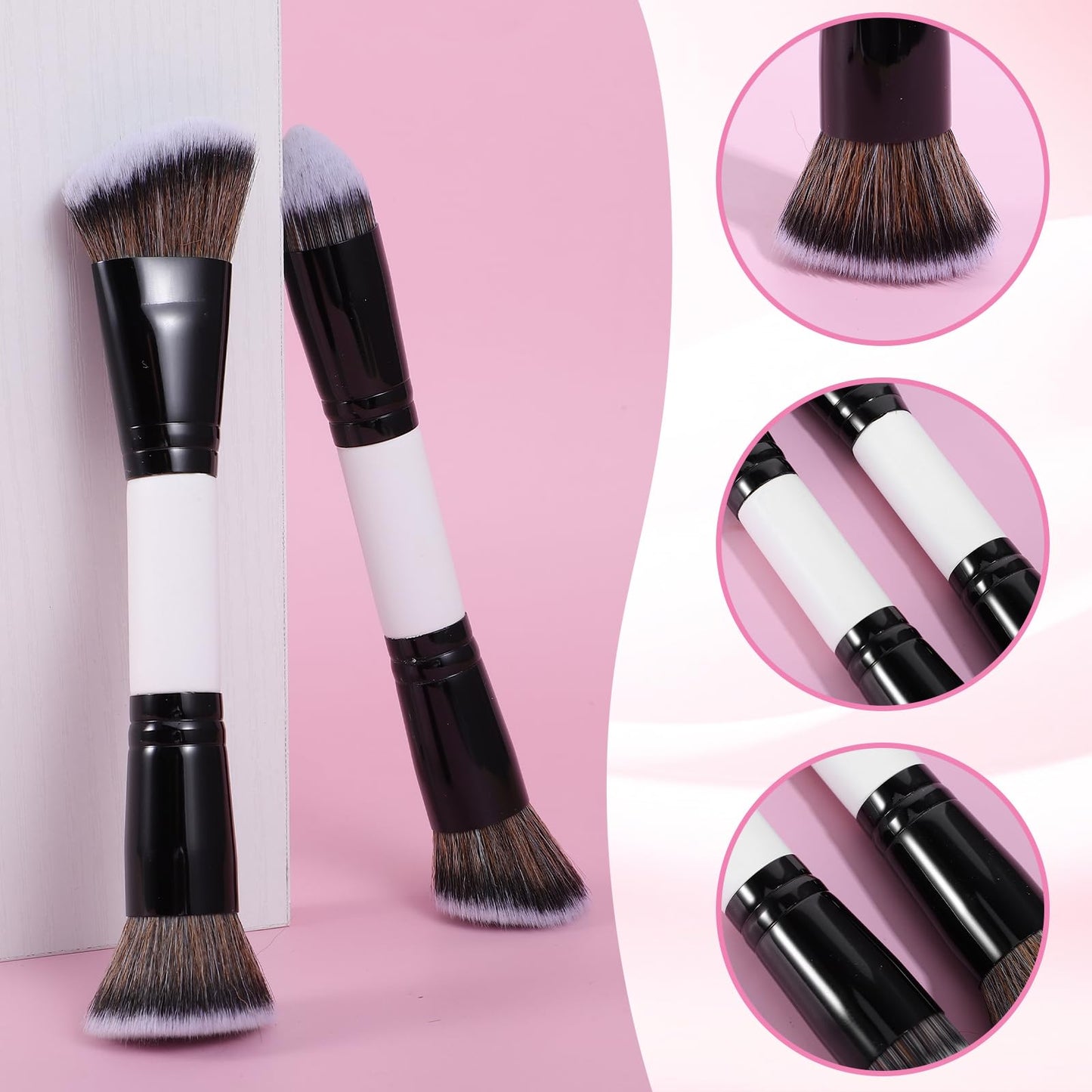 KFHENSOM 4PCS Foundation Contour Conceal Brush Set Dual-Ended Makeup Brushes Set Professional Powder Blush Concealer Eyeshadow Kabuki Foundation Brush Kit for Liquid Loose Powder Cream KFHENSOMRBuy Supplements Australia