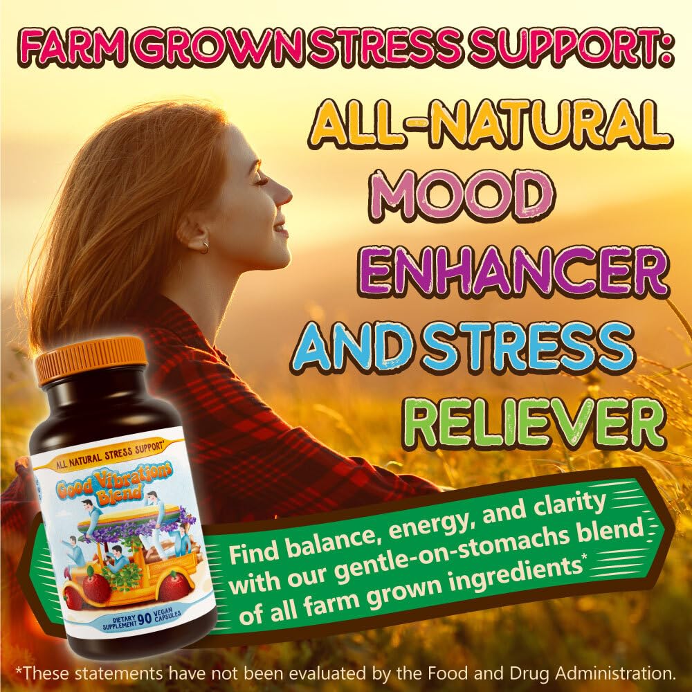 Hippie Farms Stress, Mood, Energy Support - Ashwagandha Root, Lion's Mane & More - Good Vibrations Blend Hippie FarmsBuy Supplements Australia