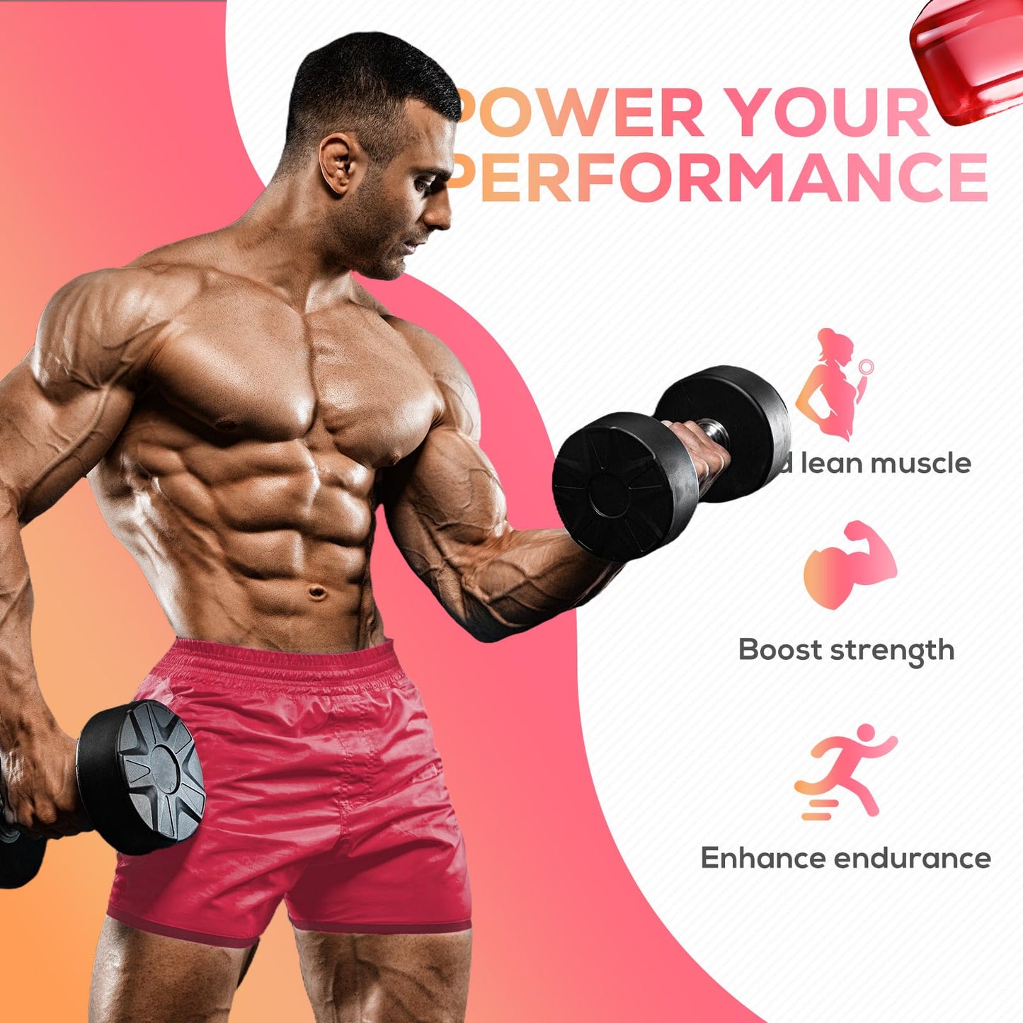eterlower Creatine Monohydrate Gummies, 5g Creatine Gummies for Women & Men.Pre-Workout & Muscle Growth Support,