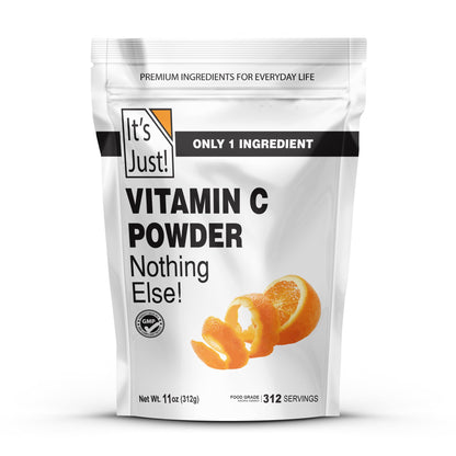 It's Just! - Vitamin C Powder, 100% Pure L-Ascorbic Acid, Food Grade, Immune Support, Homemade Cosmetics (11oz)