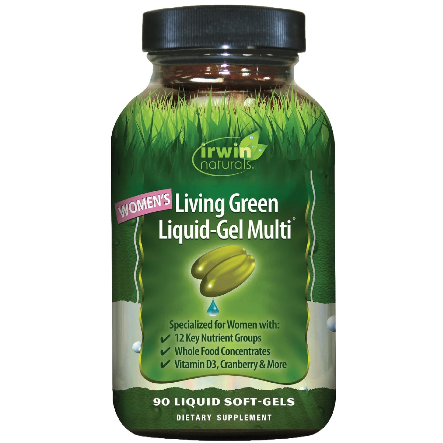 Irwin Naturals Women’s Living Green Liquid-Gel Multi - Whole Food Multivitamin for Women with 70 Nutrients, Omega Oils & Greens Blend - Liquid Soft-Gels with BioPerine® for Absorption - 120 Count Irwin NaturalsBuy Supplements Australia