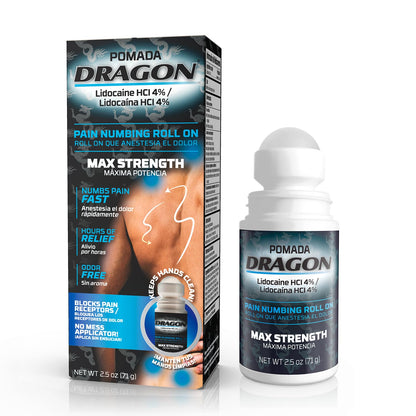 Dragon Lidocaine Roll On Maximum Strength, Numbing Cream for Pain Relief, Foot, Heel, Muscle, Nerve, Lidocaine Pain Relief, No Mess, Roll On Lidocaine for Joints, 2.5 oz DRAGONBuy Supplements Australia