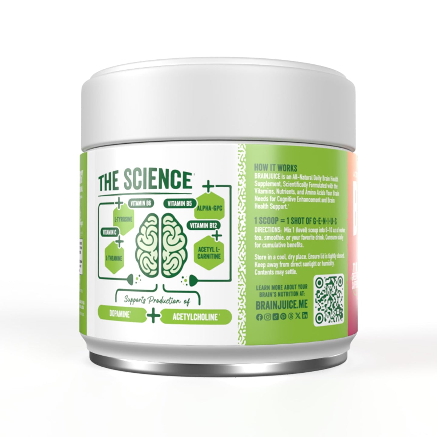 BrainJuice Nootropics Brain Support Supplement, Gluten Free Powder for Energy and Focus, Pre Workout w/Alpha GPC, Vitamin B & Organic Green Tea Extract Caffeine, Active Pomegranate Acai, 15 Servings BrainJuice buy supplements Au