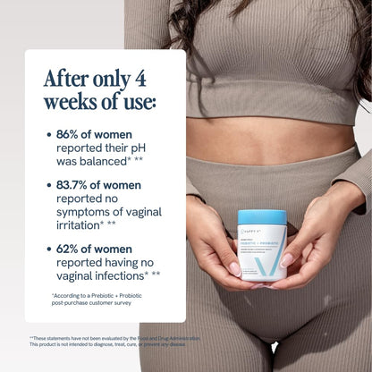 Happy V Dr. Formulated Vaginal Probiotics for Women Odor & Itch Support, Urinary & Gut Health, pH Balance | Womens Daily Probiotic