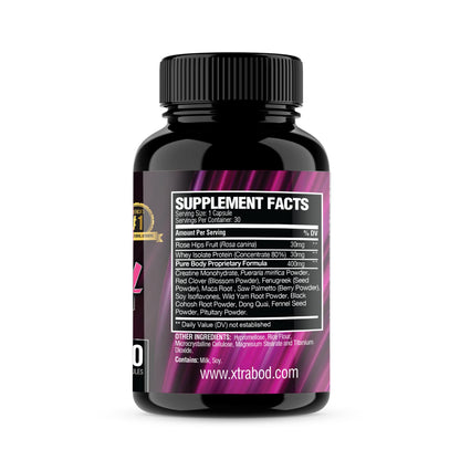 XtraBody Butt Enhancement and Breast Enlargement Supplement - Estrogen Enhancer - Increases Butt & Breast Size, Reduces Menstrual Symptoms & Provides an Extra Boost of Energy (1 Bottle=30 Capsules) Xtra BodyBuy Supplements Australia