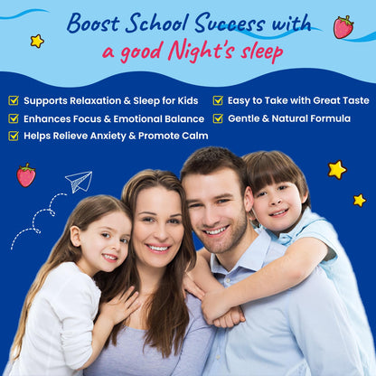 Magnesium Glycinate Gummies for Kids - with L-Theanine, Omega-3, Vitamin B6, D3, Zinc - Kids Magnesium Gummies for Sleep, Relaxation, Calm & Focus - Sugar Free Strawberry 60ct HovikaBuy Supplements Australia