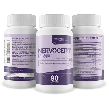 Nervocept Pro - Our Best Nerve Support Capsules - Lions Mane, Magnesium, Vitamin B For Nerve Repair - Vitamin D for Nerves - Lions Mane Memory & Nerve Support - Vitamin B12 Nerve Support True You Health buy supplements Au