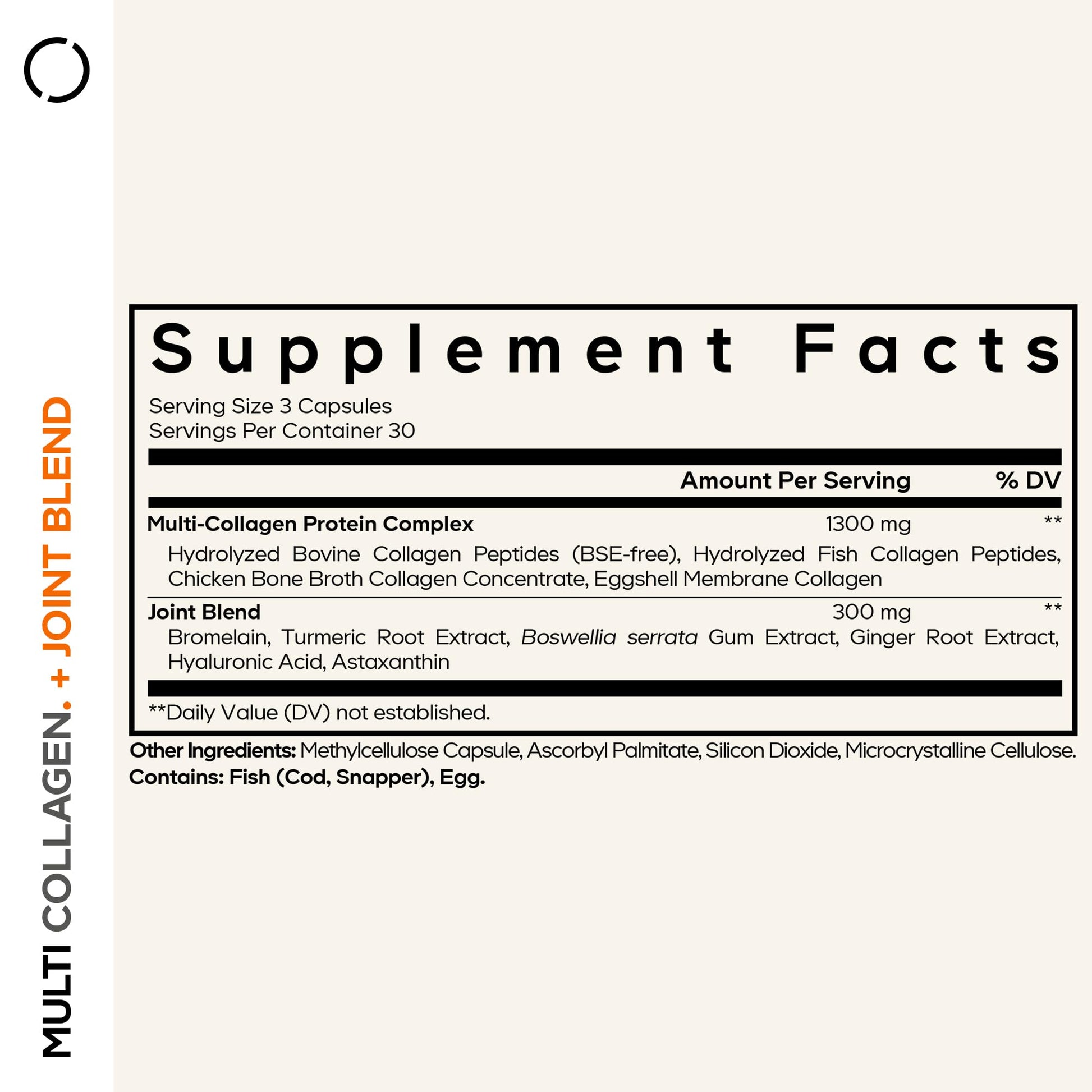Codeage Multi Collagen Protein + Joint Blend Supplement, Hyaluronic Acid, Bromelain, Turmeric, Ginger, Boswellia, Astaxanthin - Hydrolyzed Bovine Collagen - 5 Collagen Types - Non-GMO - 90 Capsules CodeageBuy Supplements Australia