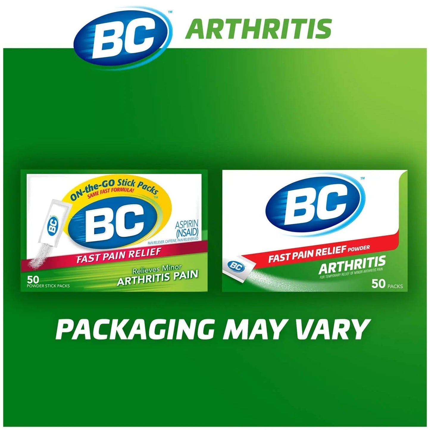 BC Powder Arthritis Pain Reliever, Aspirin Dissolve Packs, 50 Count Powder Packets BCBuy Supplements Australia