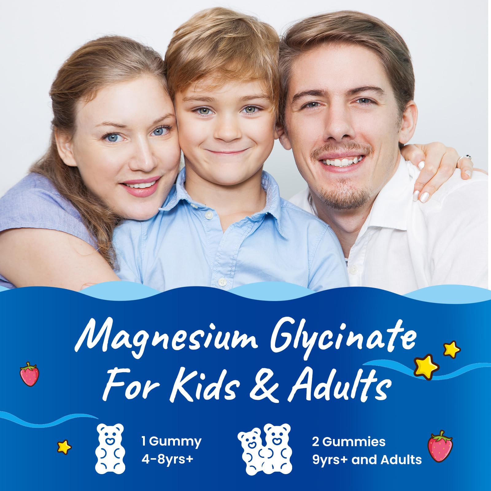 Magnesium Glycinate Gummies for Kids - with L-Theanine, Omega-3, Vitamin B6, D3, Zinc - Kids Magnesium Gummies for Sleep, Relaxation, Calm & Focus - Sugar Free Strawberry 60ct HovikaBuy Supplements Australia