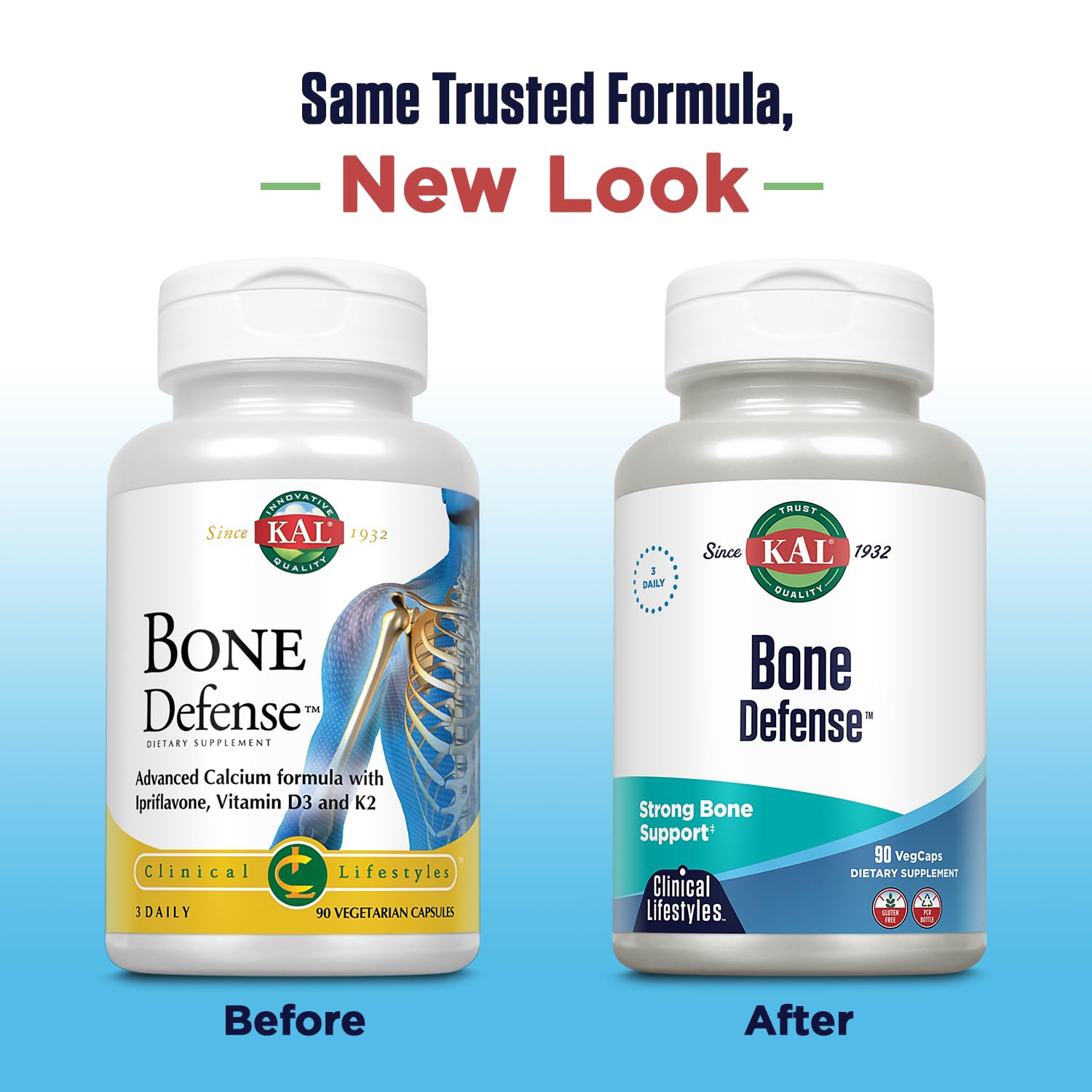 KAL Bone Defense | Healthy Bone Strength and Density Supplement | Calcium, Vitamin D3 and K2, Magnesium | 90ct, 30 Serv. KALBuy Supplements Australia