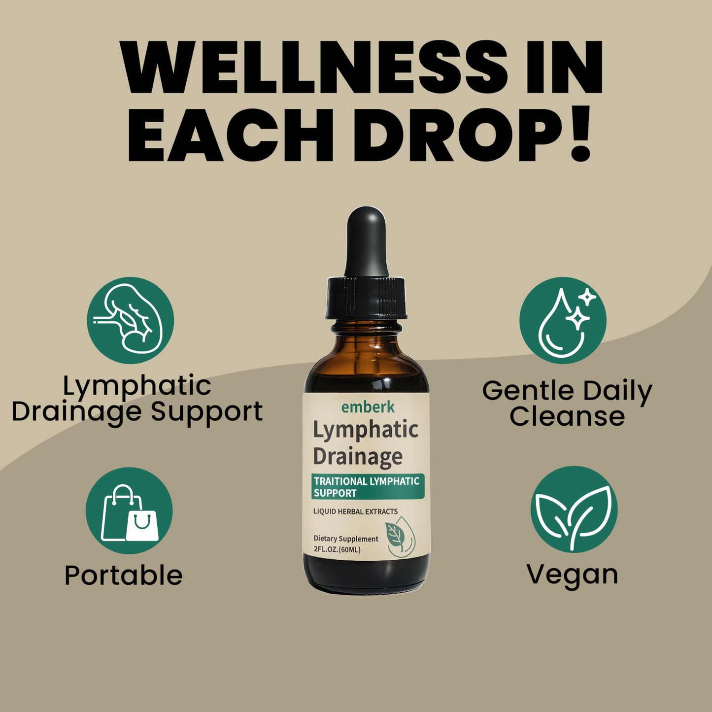 Lymphatic Drainage Drops, 2000mg Herbal Blend with Elderberry & Echinacea Dandelion，– Supports Lymphatic Drainage, Immune System & Detox 2 fl oz (2pcs) Generic buy supplements Au